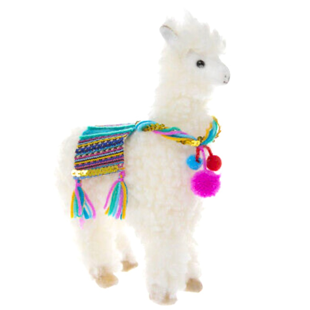 Alpaca With Decorative Saddle, Soft Toy, Gift For Animal Lover. cuddly